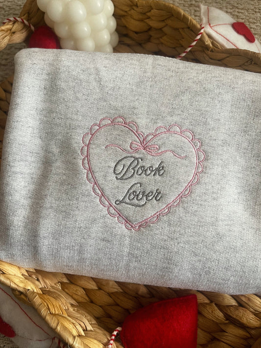 Book Lover Lace Heart Sweatshirt